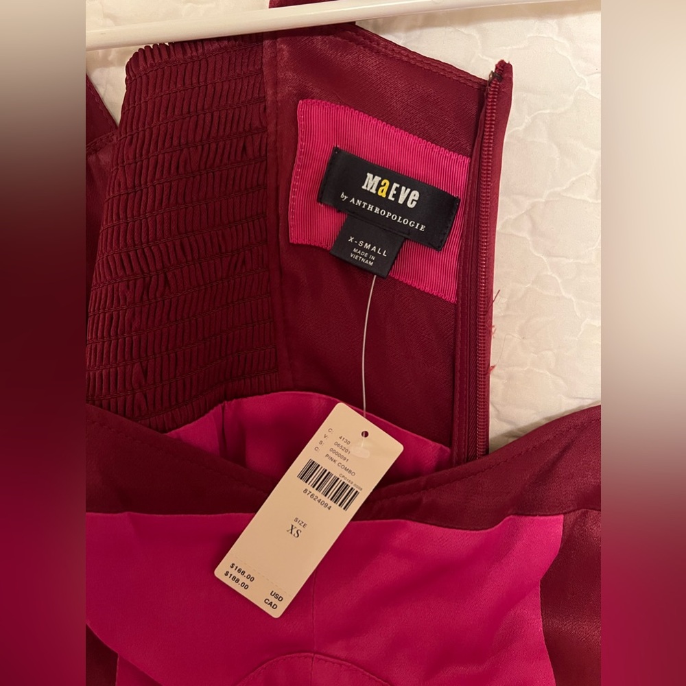 Maeve Pink and Red MIDI dress - Picture 4 of 5
